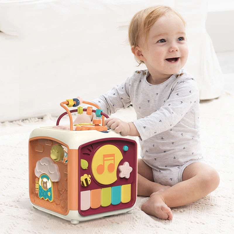 Детский Развивающий кубик игрушки для малышей 7 в 1 форме Монтессори