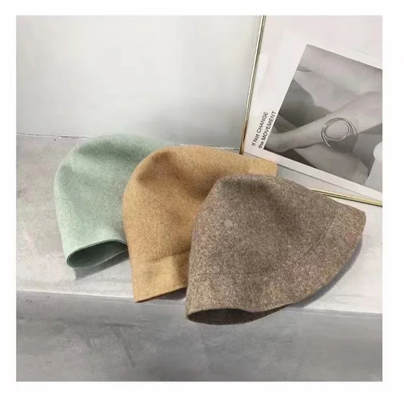 2020 Женская милая твидосветильник шерстяная овальная шляпа Ретро фетровая на