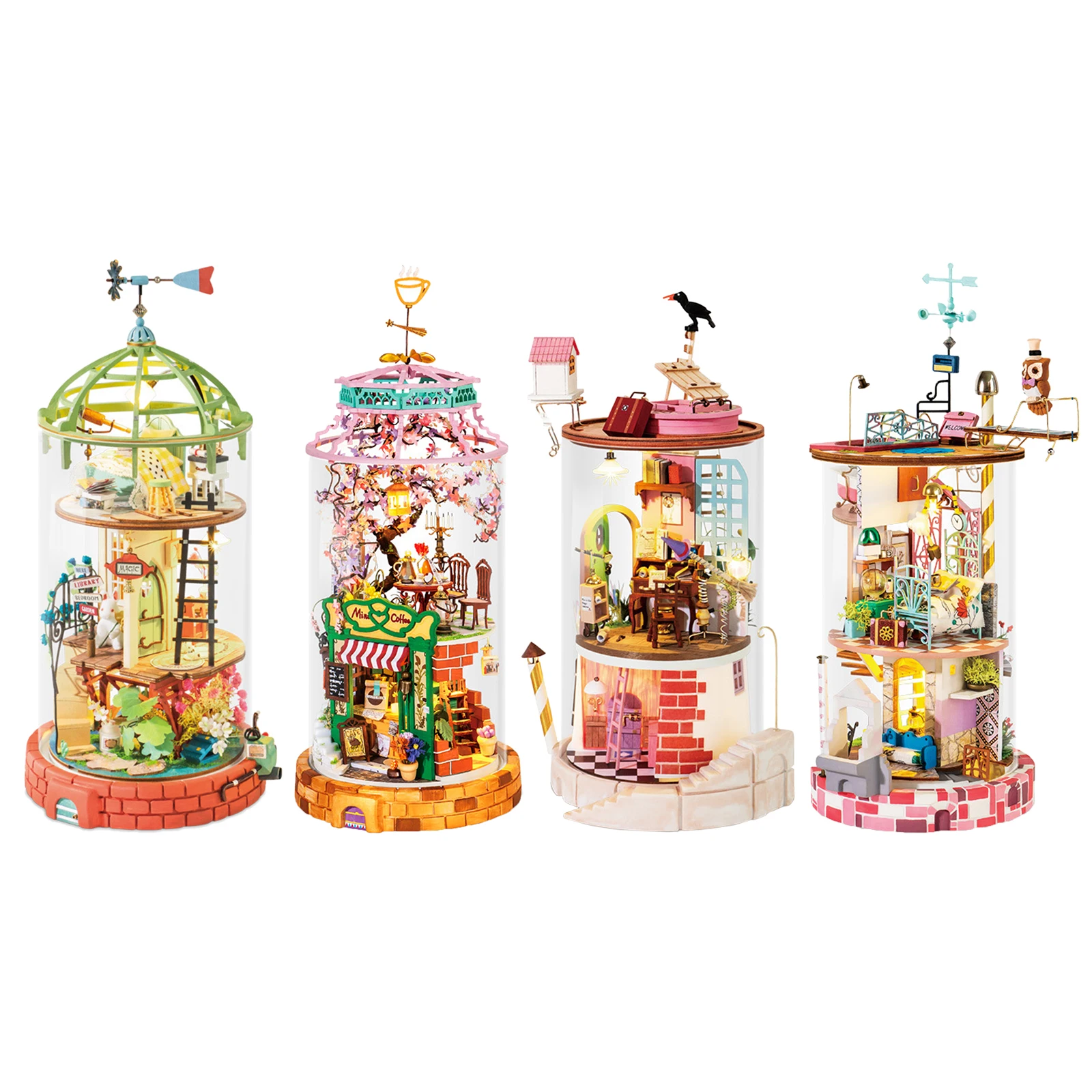 

DIY Miniature Dollhouse Wooden Furniture Kit,Handmade Mini Modern Model