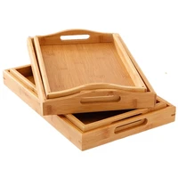 hotel bamboo wooden tray household fruit plate rectangular restaurant service tray coffee table desktop storage container decor