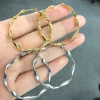 Классические Спиральные серьги-петли из нержавеющей стали для женщин, модные романтичные ювелирные изделия золотого цвета в стиле бохо, подарки вечерние девушек и подруг