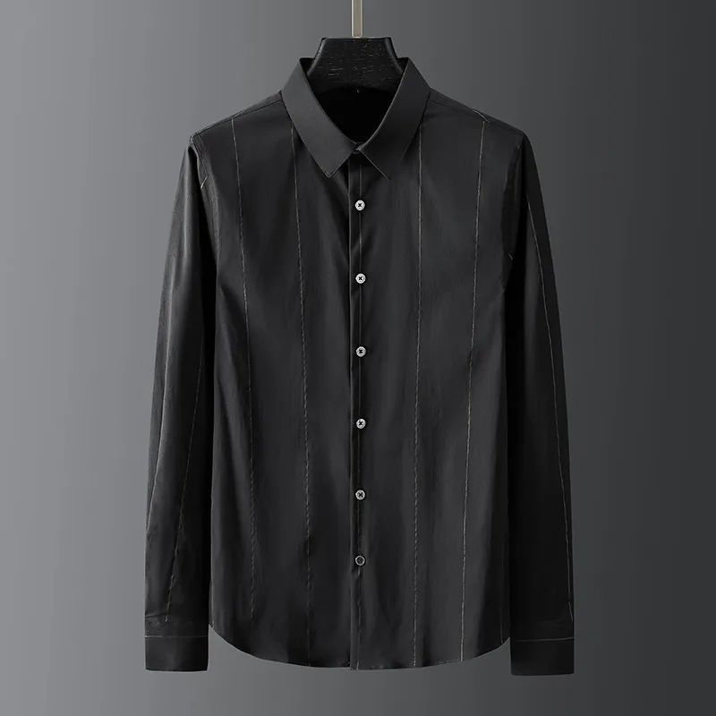 

Рубашка мужская приталенная с длинным рукавом, в деловом и повседневном стиле, 4XL