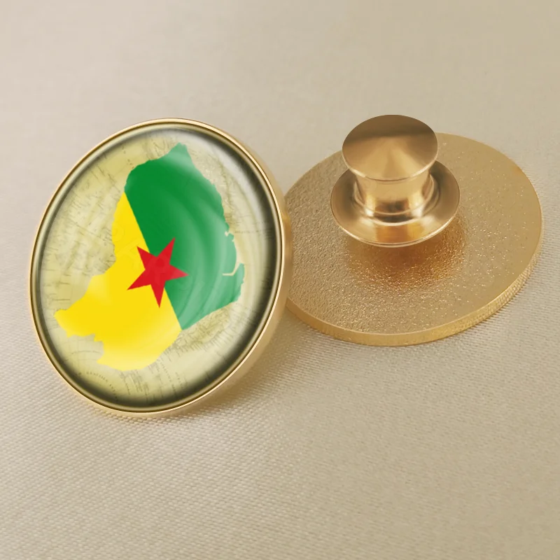 Фото French Guiana of France Map Flag Brooch Badges Lapel Pins №3