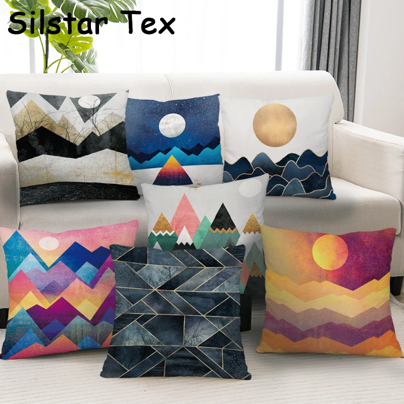 

Silstar Tex Nature Painting Pillow Square Cushion Cover Sofa Bed Bohemian Pillowcase Friends Tv Show Hotel Home Art Decor Play