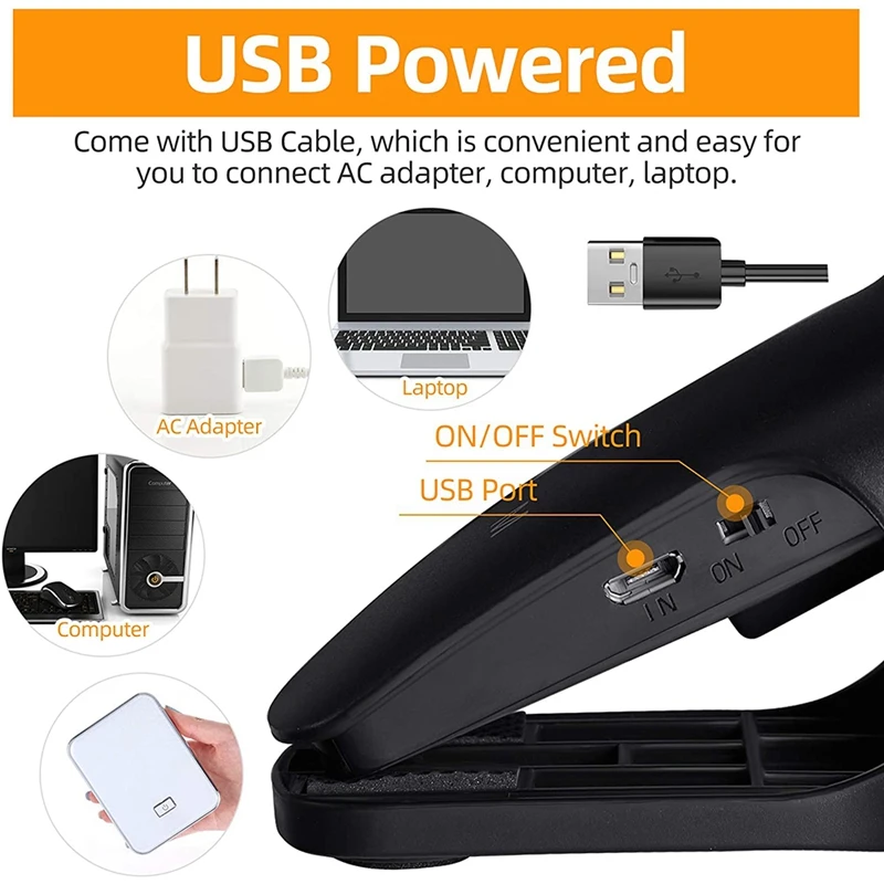 Reading Lamp Bed Clamp Light 36 LED USB Rechargeable Book with 5 Colour Temperature Touch-Control | Лампы и освещение