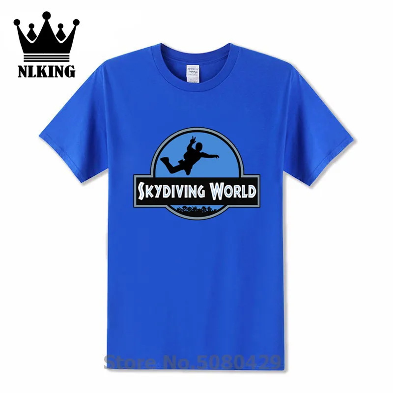 Streetwear World Skydiver Gift T-Shirts Men Dangerous Skydiving Funny Men's Pure Cotton tshirts Short Sleeves T Shirts | Мужская