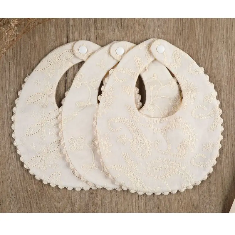 

Newborn Baby Boys Girls Embroidery Saliva Towel Kids Toddler Feeding Burp Cotton Bib Scarf