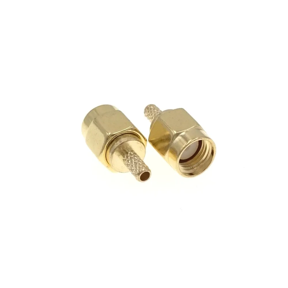 100 шт. RP SMA мужские прямые обжимные клещи для RG316 RG174 LMR100 RG179 RF разъем|male connector|male male |