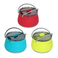 portable camping kettle foldable water pot outdoor cook pot portable silicone folded kettle camping kitchenware