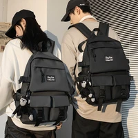 multi pocket men women backpack female large capacity school bag couple trendy harajuku 15 6inch laptop backpacks ladies bookbag