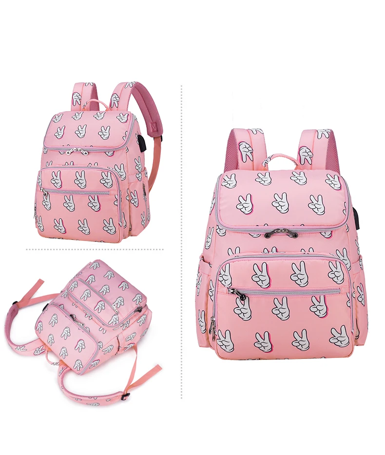 Сумка для подгузников вместительный рюкзак из ткани Оксфорд с изоляцией Минни и