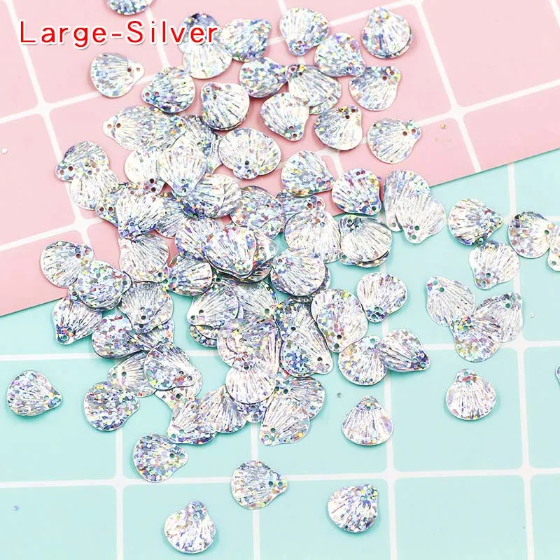 5-Large-Silver 10 г красочные оболочки Блестки прозрачные поставки слаймов Декор наполнитель дополнение игрушки DIY Lizun оболочки блеск Подвески клейкие аксессуары - Цвет: 5-Large-Silver