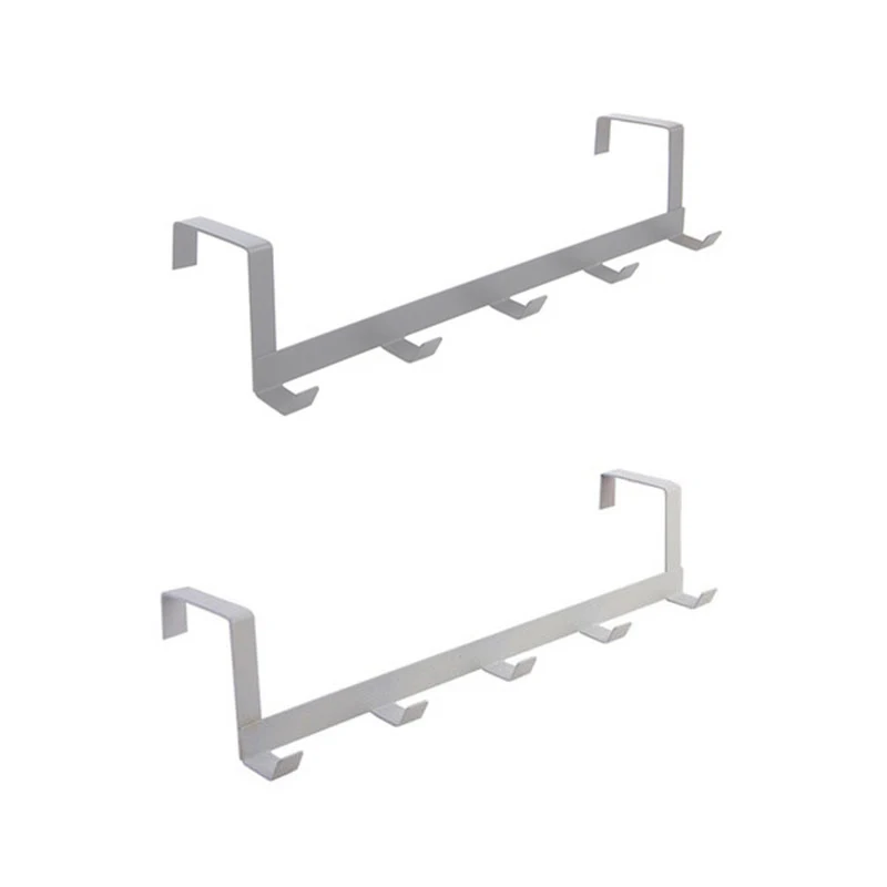 

Hooks Over The Door 5 Hooks Home Bathroom Organizer Rack Clothes Coat Hat Towel Hanger New Bathroom Kitchen Accessories Holder