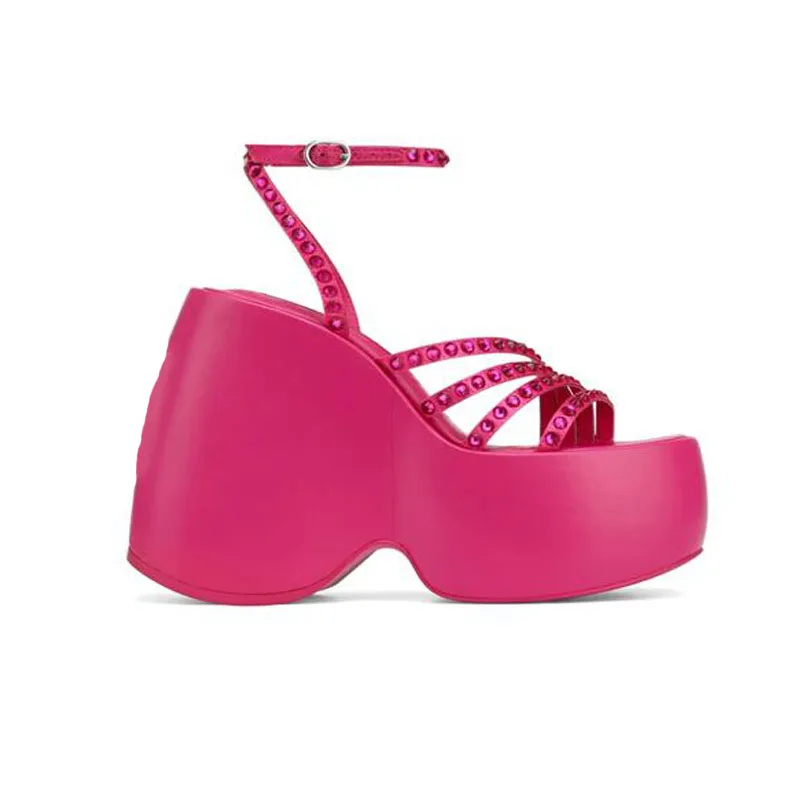 Туфли женские на танкетке сандалии толстой подошве высокий каблук туфли в