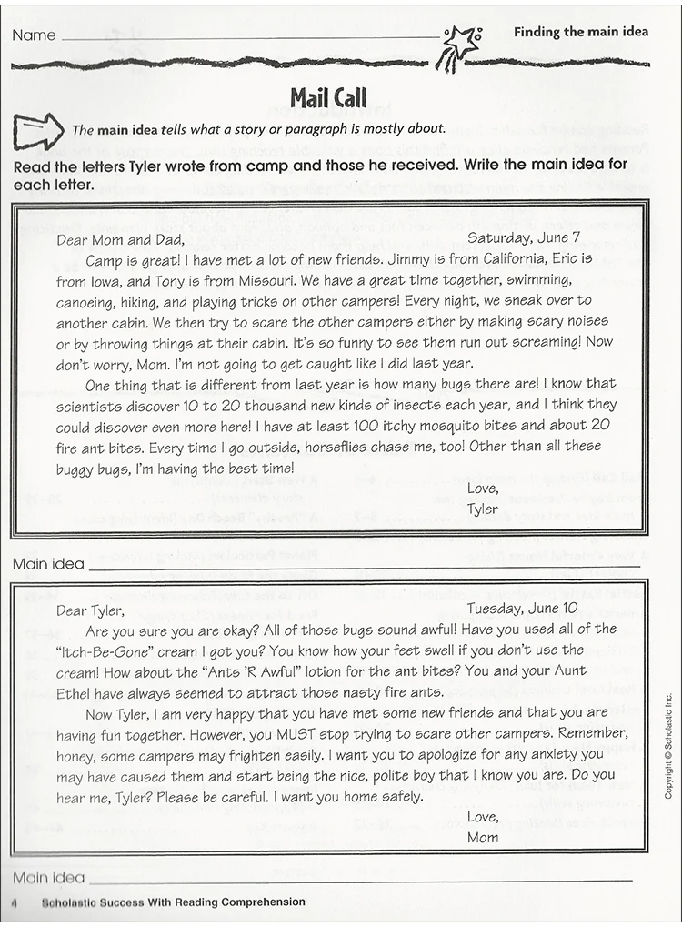 

4Pcs Original English Books Scholastic Success with Math/Writing/Reading/Grammar, Grade4