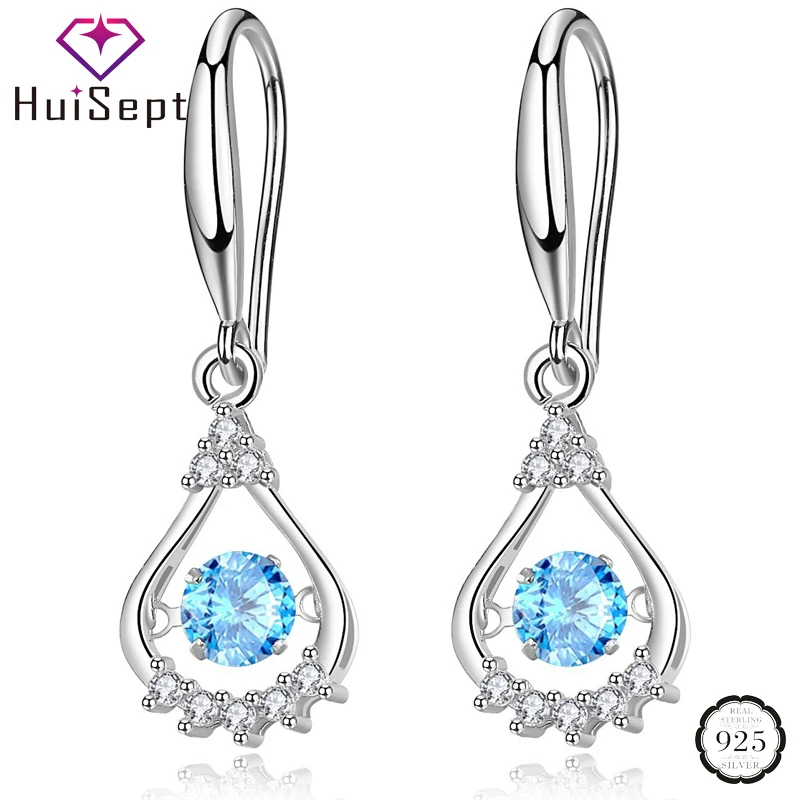 HuiSept модные серебряные серьги 925 ювелирные изделия украшения для женщин в форме