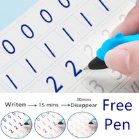free gift learning number words math concave magic writing paste calligraphy books kids educational english copybook handwriting