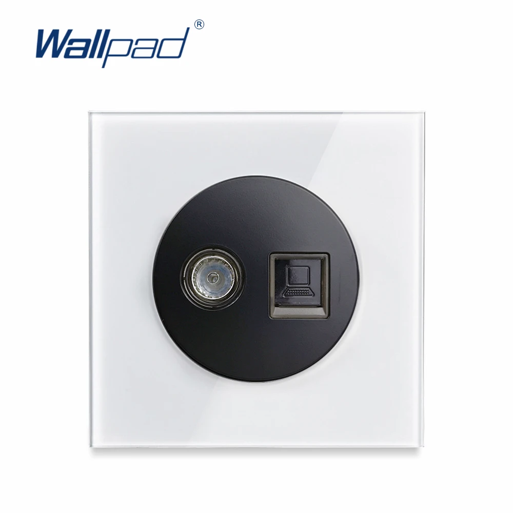 L6 белое стекло для телевизора интернет ПК Разъем передачи данных CAT6 настенная