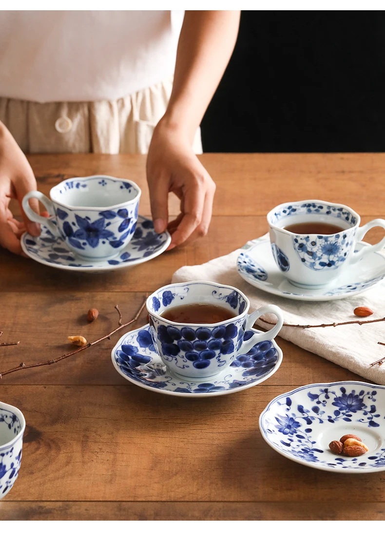 

Reusable Coffee Mug Set with Saucers Heat Resistant Japanese Tea Set Eco Friendly Filizanka Ze Spodkiem Classic Cup BD50CS