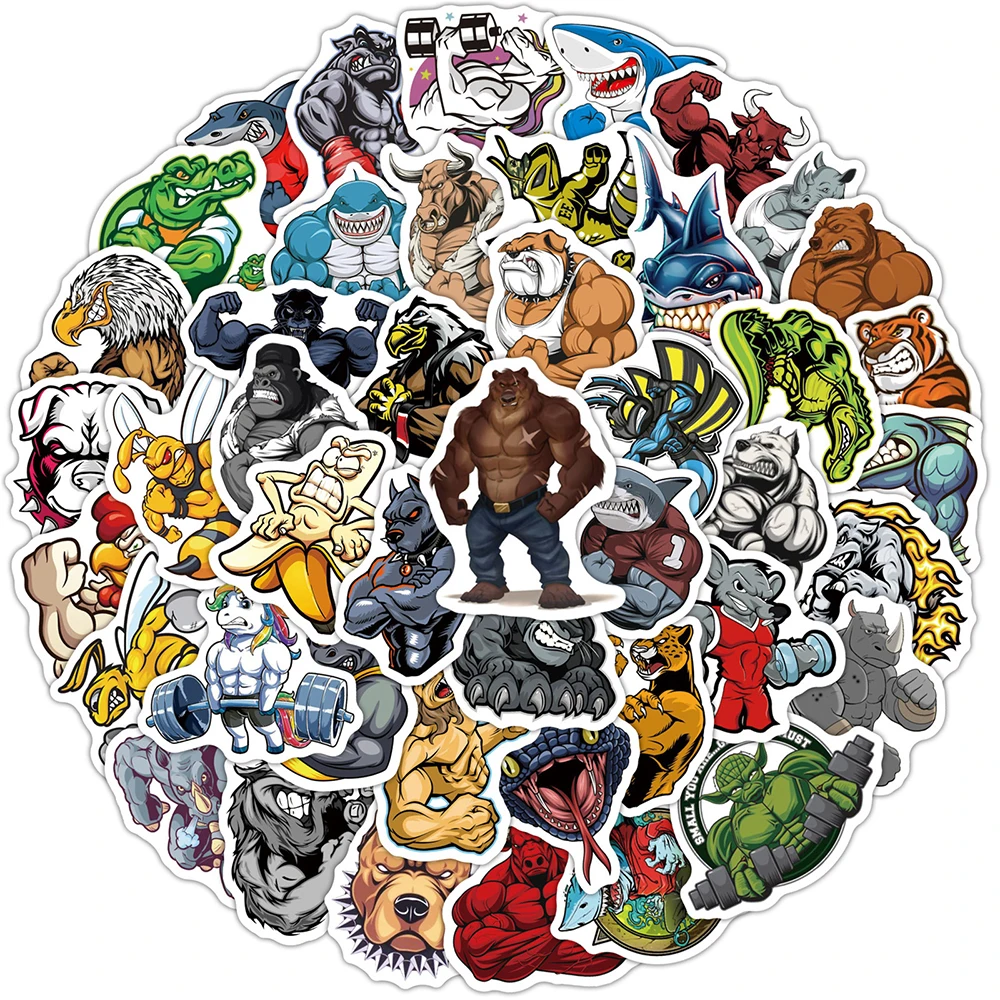 

10/30/50PCS Funny Meme Muscle Animal Cartoon Stickers DIY Bike Travel Luggage Guitar Phone Cool Graffiti Sticker Decal Kid Toys