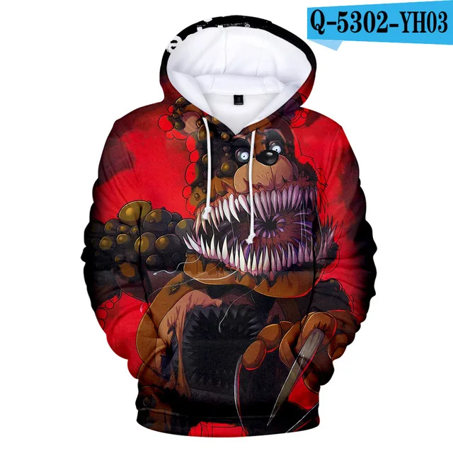 3dwy-1094 Fnaf толстовки Толстовка Five Nights At Freddy's куртка пальто весна Harajuku мультфильм Медведь FNAF Толстовка Женские кофты Fnaf - Цвет: 3dwy-1094
