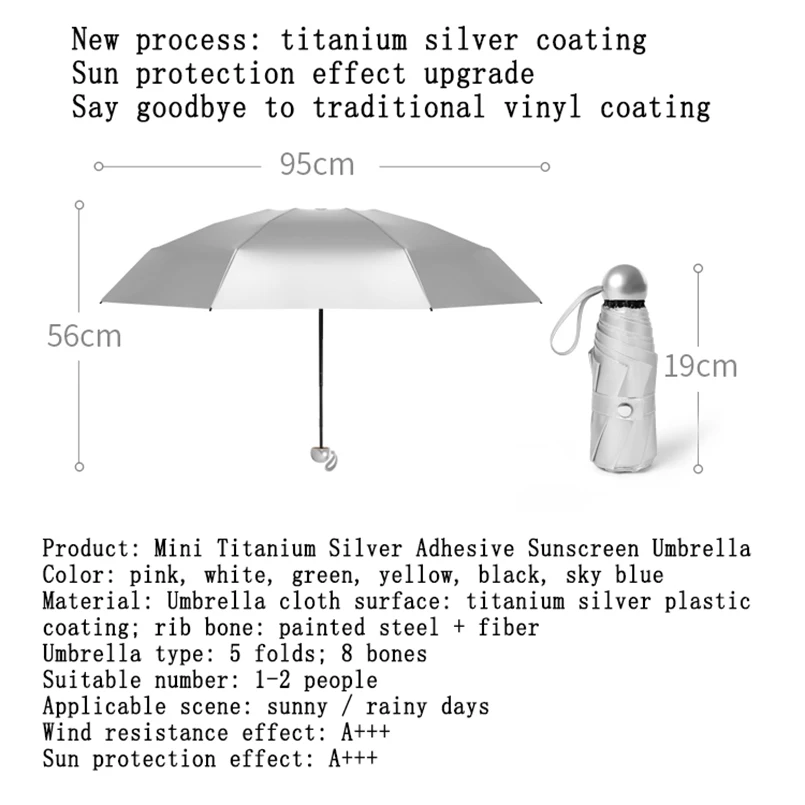 8 Ribs Pocket Mini Umbrella Anti UV Paraguas Sun Rain Windproof Light Folding Portable Umbrellas for Women Men Children | Дом и сад