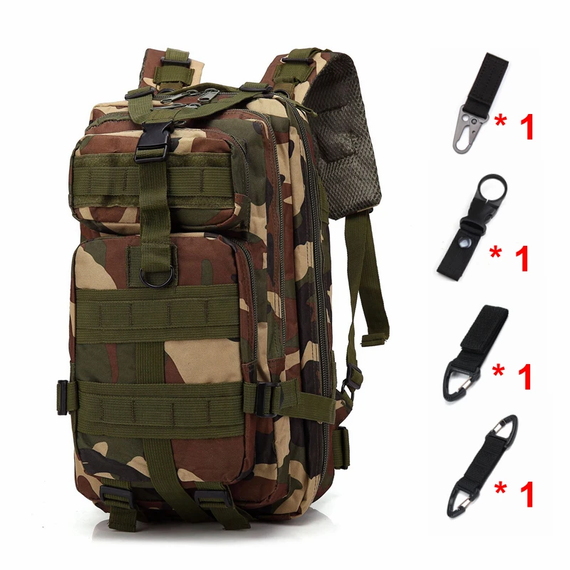 Jungle C and hooks Открытый походный рюкзак военный тактический Molle рюкзак камуфляж большой емкости Кемпинг Альпинизм Охота Дорожная Спортивная Сумка - Цвет: Jungle C and hooks