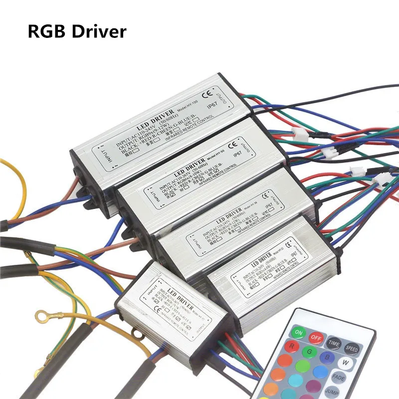 Светодиодный драйвер 10 Вт 20 30 50 100 белый/теплый белый/крепление RGB блок питания