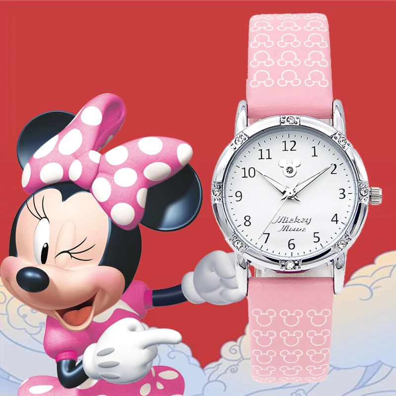 Детские часы Disney модные крутые кварцевые наручные женские водонепроницаемые