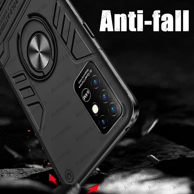auroras shockproof rhinoceros armor case for infinix note 8 finger ring magnetism holder case for note 8 cover 10 pro hot 10s free global shipping