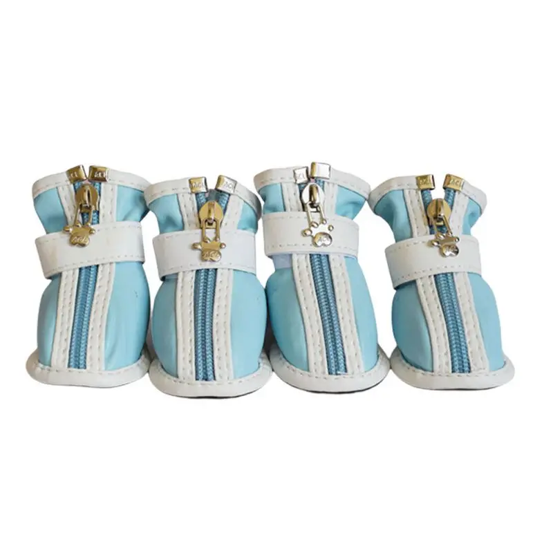 Зимняя Теплая Обувь для собак 4 шт./компл. мягкая флисовая обувь щенков