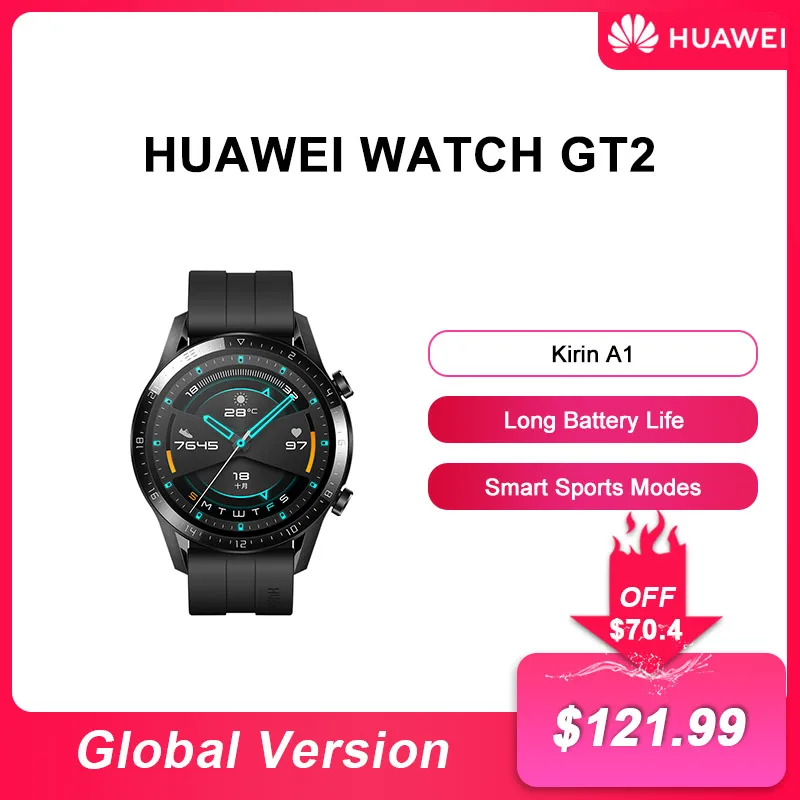 Original Huawei Watch GT 2 Smart Watch 46mm Blood Oxygen Smartwatch 14 Days Phone Call Heart Rate Tracker Watch for Men GT 3