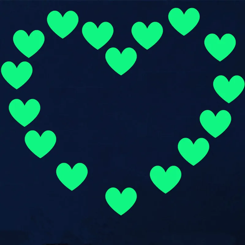 100 шт. флуоресцентные наклейки на стену в форме сердца|Наклейки стену| |