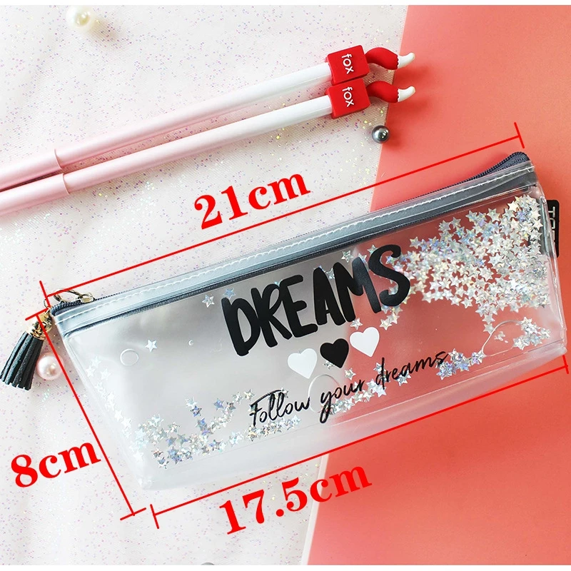 

Kawaii Pencil Case Star Transparent Gift Estuches School Pencil Box Pencilcase Pencil Bag School Supplies Office Stationery