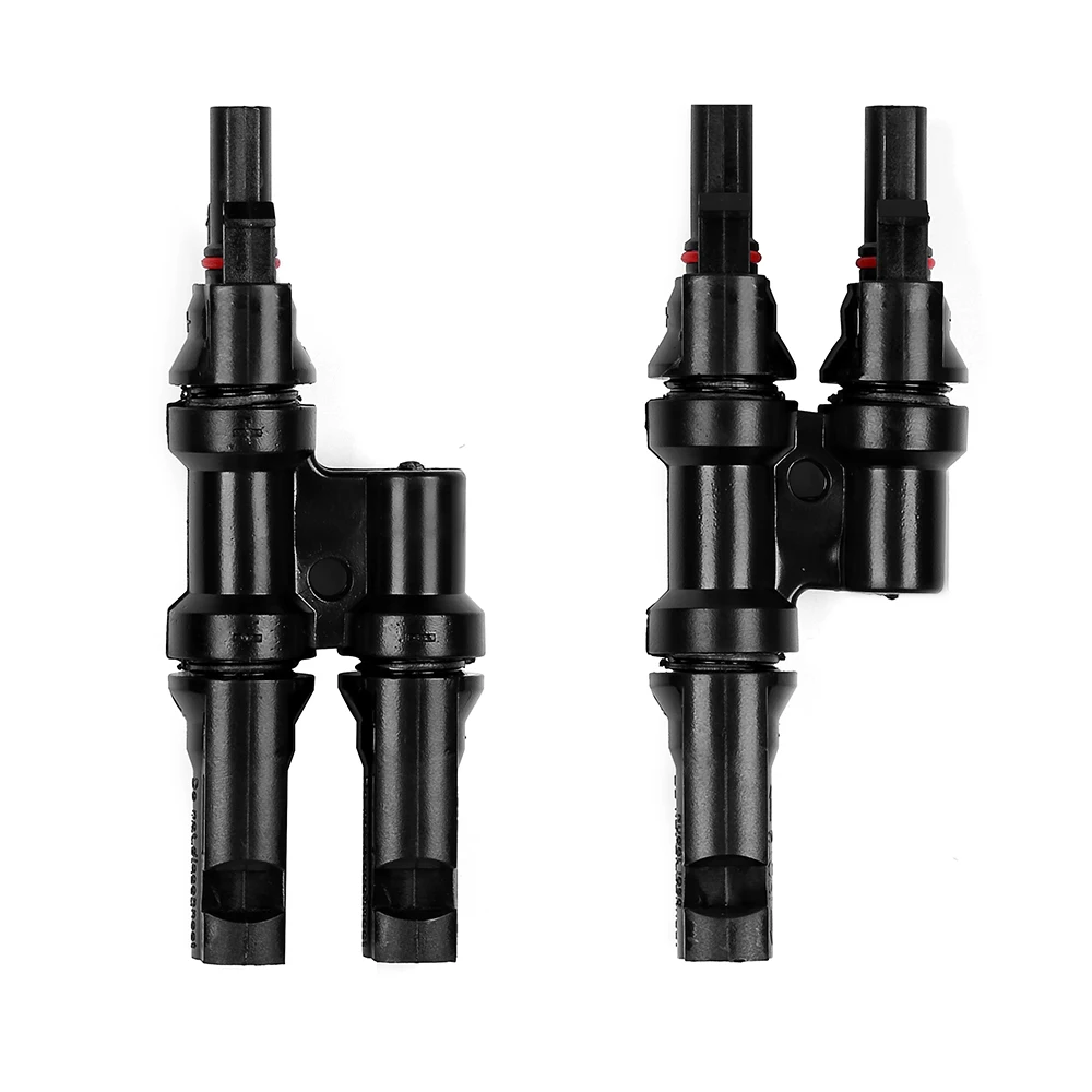 

1 Pair Solar Panel Connector MC4 30A/1000V T Branch Connectors Cable Coupler Combiner MMF+FFM，IP67 waterproof.