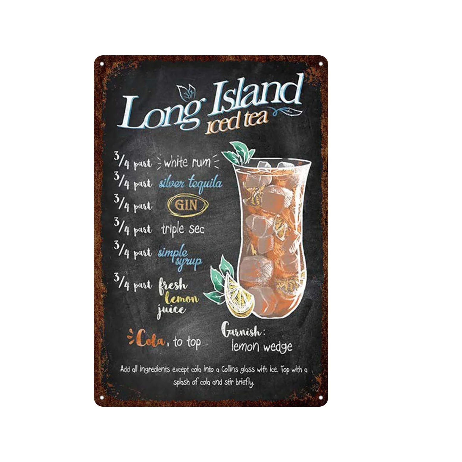 Винтажные металлические жестяные знаки Mojito для коктейлей постер с изображением