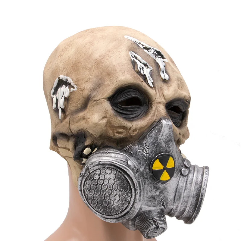 Хэллоуин тело зомби противогаз страшные маски Жуткий латекс взрослых дышащая