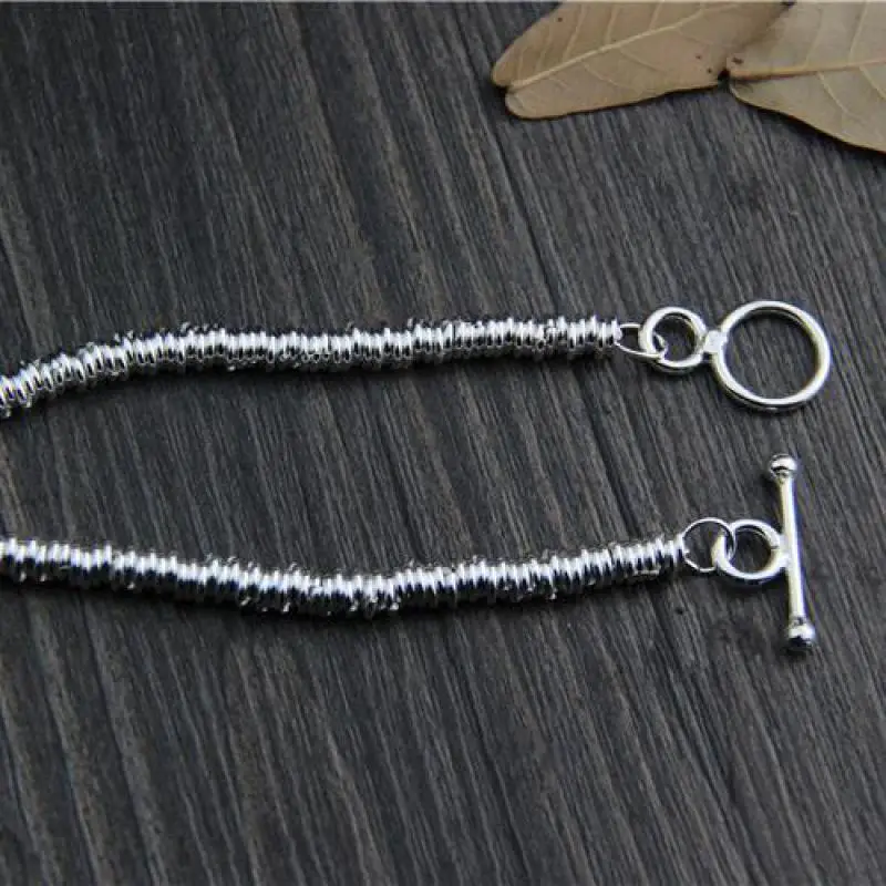 Настоящее чистое серебро 925 пробы браслет ручной работы для женщин винтажный