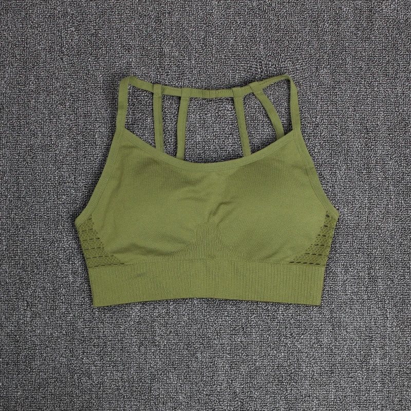 

Woman Push Up Strappy Sports Set Sexy Cross Beauty Back Bra High Elasticity Gym Leggings Sets