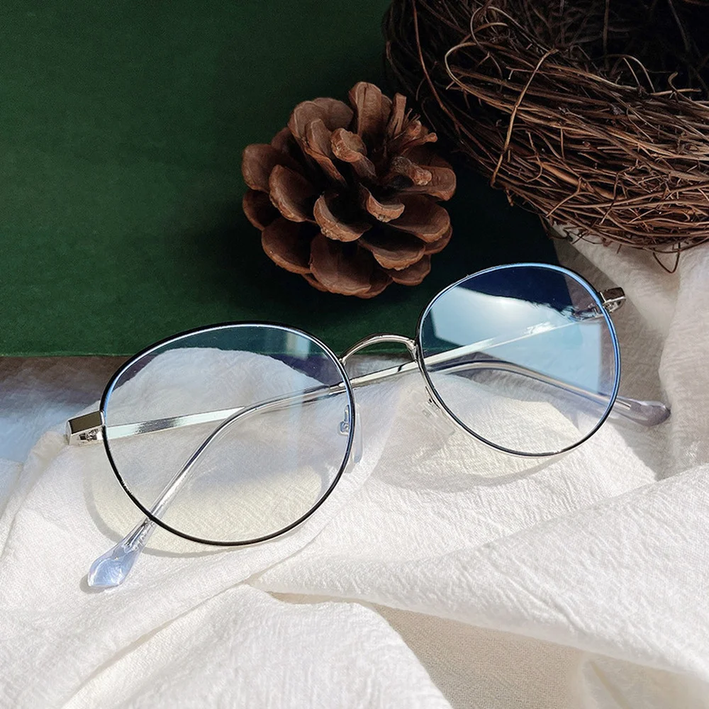 

2021 Thin Border Glasses Frame Women Luxury Round Eyeglasses Fashion Brand Designer Okulary Blue Light Eyewear Gafas De Mujer