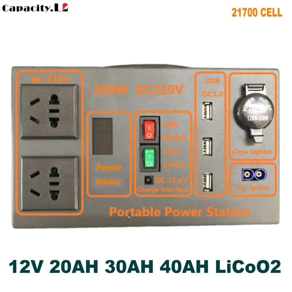 110V-220V 12V 40AH литиевая батарея Портативный солнечная электростанция 480WH инвертор