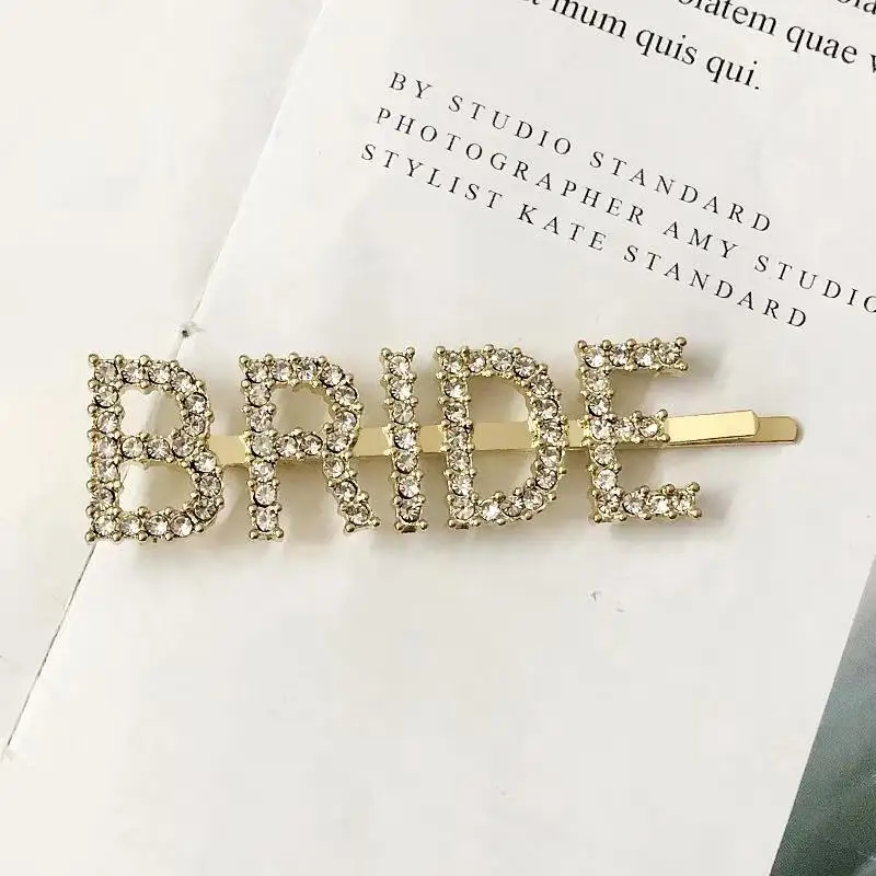 BRIDE Gold 1 шт. заколки для волос со стразами и кристаллами, заколки для волос, заколки для волос для девушек и женщин, заколки для волос, аксессуары для невесты/племени/TORONTO - Цвет: BRIDE Gold