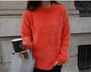 Soft Fluffy Angola New Style Pure Mink Cashmere Pullover Sweater Women Genuine Coat Sweaters Free Fhipping Z113 | Женская одежда