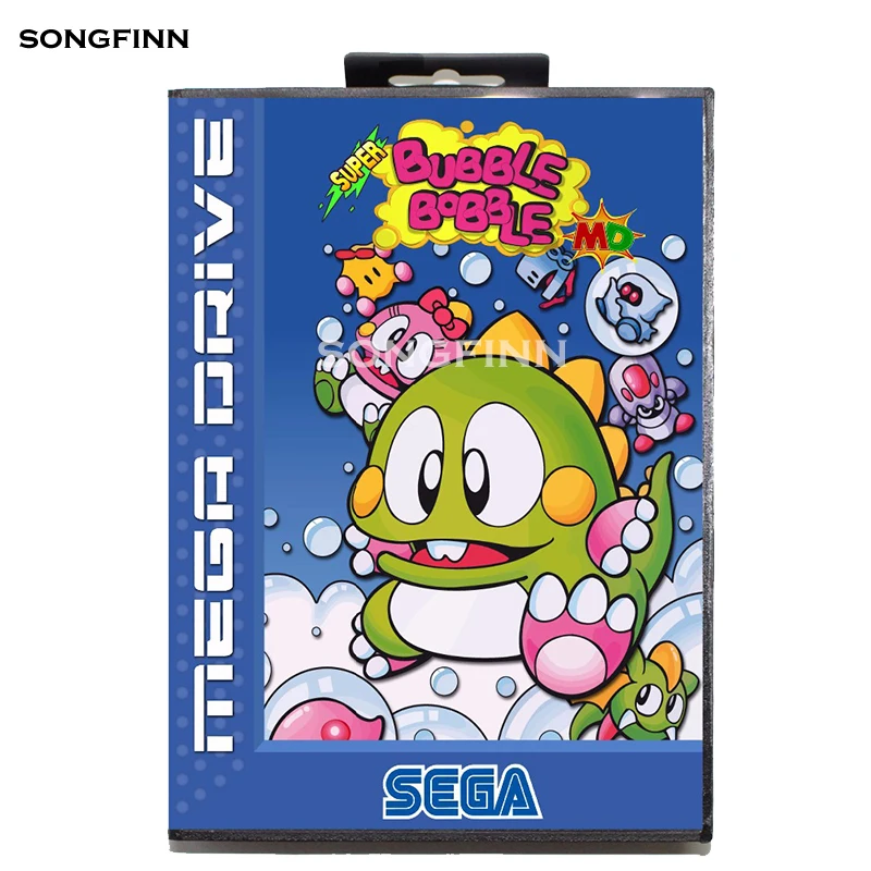 16 бит MD карта памяти с коробкой для Sega Mega Drive Genesis Megadrive - Super Bubble Bobble EU | Электроника
