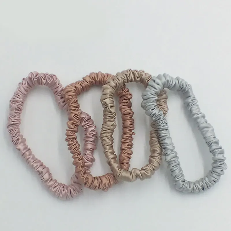 

1 PC Satin Silk Solid Color Scrunchies Elastic Hair Bands Hair Accessories Head Rope Ponytail Holder Hair Ties For Women Girls