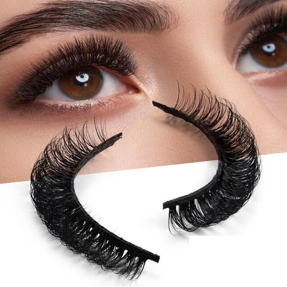 

2Pairs D Curl 3D Mink Eyelashes 100% Cruelty free Lashes Handmade Reusable Natural Eyelashes Popular False Lashes Makeup Fluffy