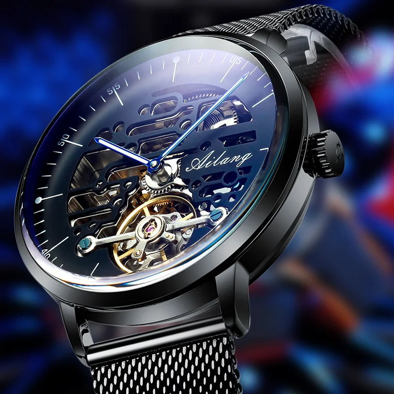 

AILANG Stainless Steel Automatic Mechanical Men's Watch Luminous Tourbillon Men's Sports Waterproof Luxury Men's Watch 8633
