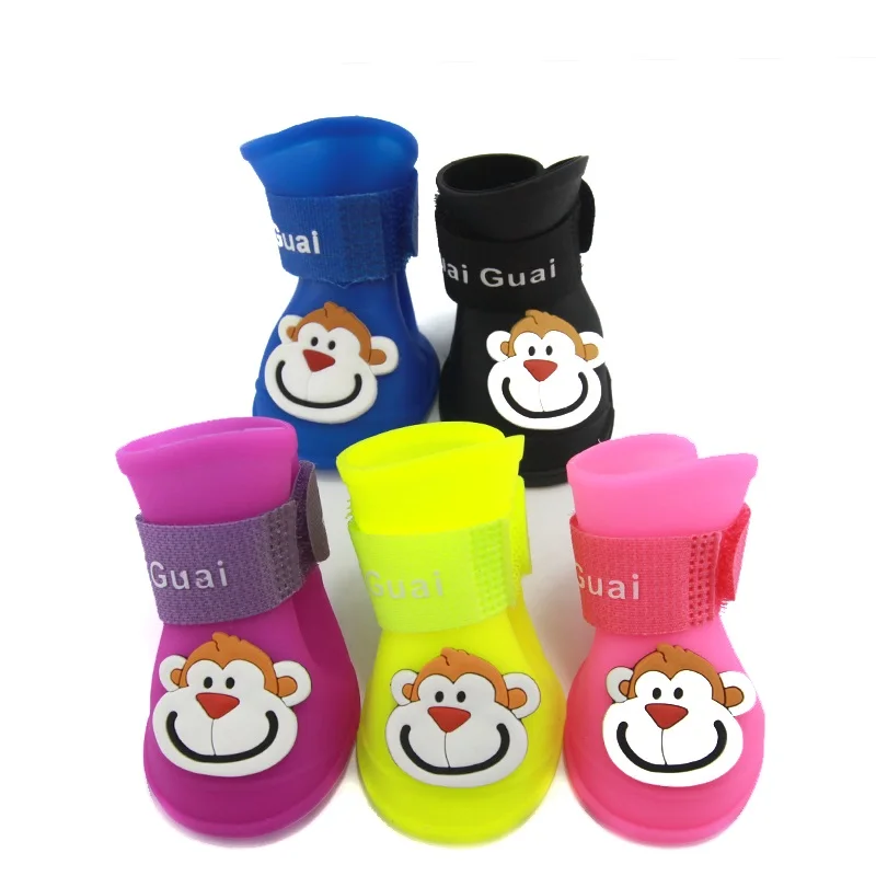 Новейшая для домашних собак непромокаемая обувь 4 шт./компл. сапоги нескользящая