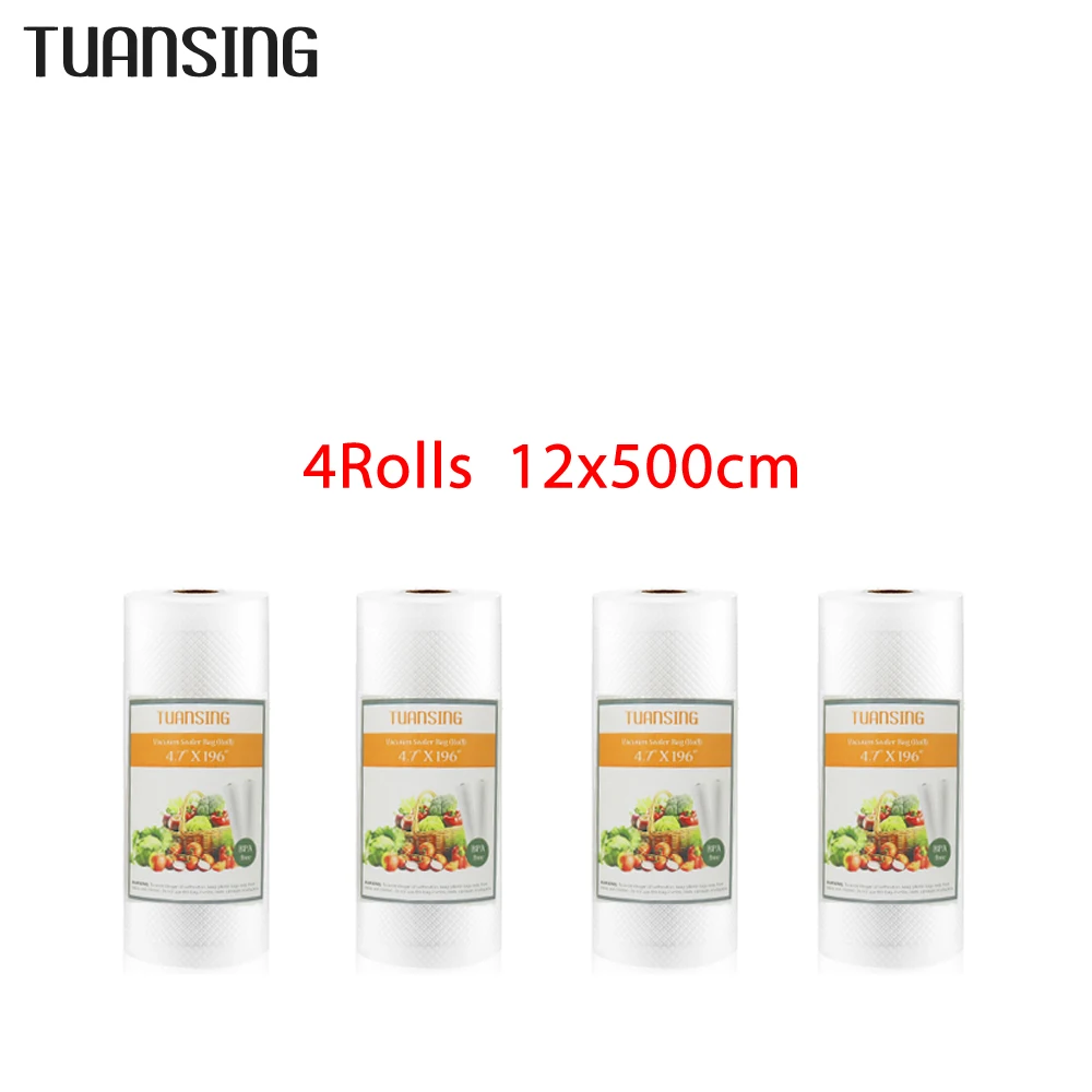 4 rolls 12cm bags Кухонные пищевые вакуумные пакеты для запечатывающего устройства для сохранения свежести продуктов вакуумная сумка сумки для хранения вакуумного упаковщика вакуумная упаковка 4 рулона - Цвет: 4 rolls 12cm bags