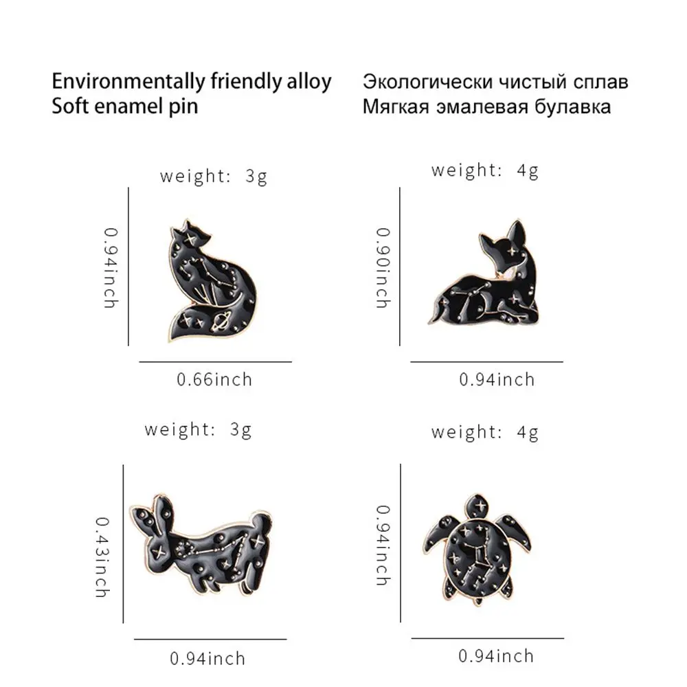 Брошь животных черепаха заяц лиса олень Креативный Картонный Кролик Черепаха Панк Значок Штык-коллер украшения Капельная масляная.
